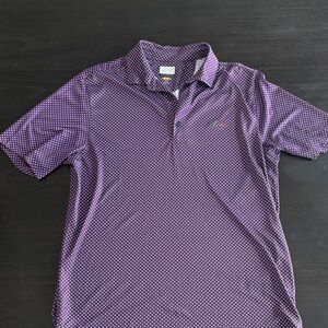 Greg Norman Collection Purple Patterned Polo Golf Shirt size M